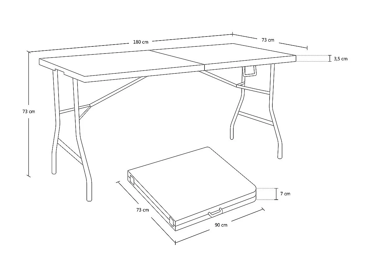 Tavolo da esterno pieghevole 180×73 cm tavolo da giardino – Party