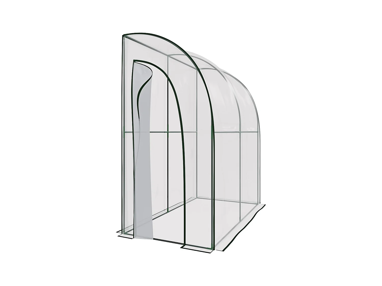 Serra A Casetta Da Parete Muro In Acciaio Per Giardino Piante Fiori Orto Copertura Trasparente in PVC Con 2 Porte Avvolgibili A Cerniera 200 x 100 x 215 Cm