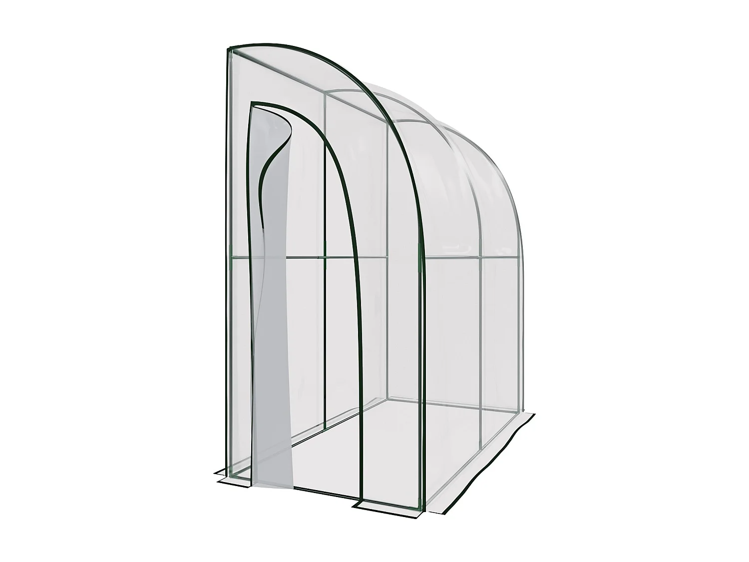 Serra A Casetta Da Parete Muro In Acciaio Per Giardino Piante Fiori Orto Copertura Trasparente in PVC Con 2 Porte Avvolgibili A Cerniera 200 x 100 x 215 Cm