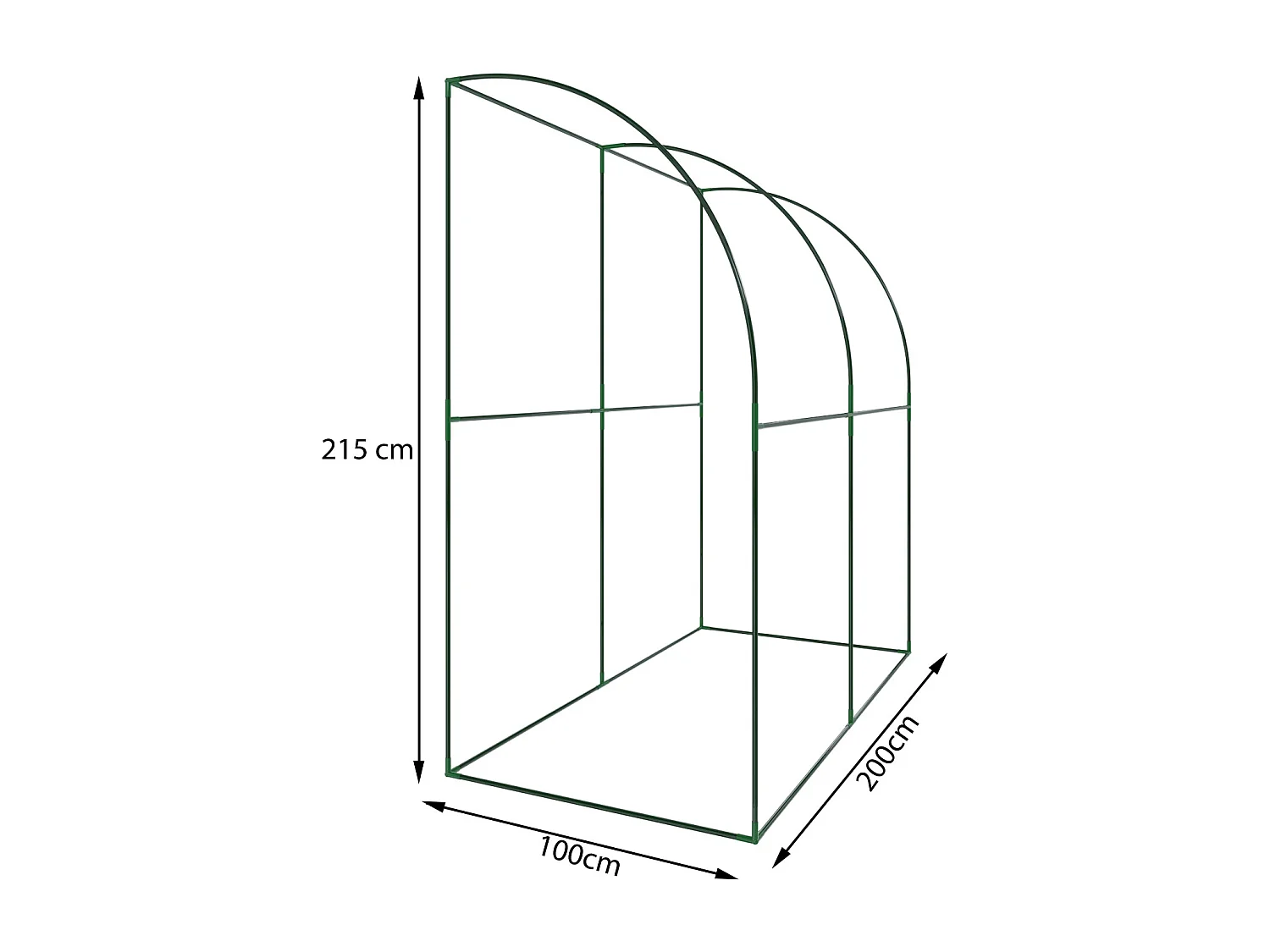 Serra A Casetta Da Parete Muro In Acciaio Per Giardino Piante Fiori Orto Copertura Trasparente in PVC Con 2 Porte Avvolgibili A Cerniera 200 x 100 x 215 Cm