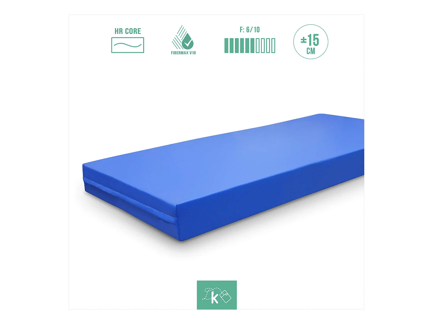 Colchón Geriátrico 90 x 190 cm Viscoelástico - Funda Sanitaria Ignífuga - Altura 15 cm