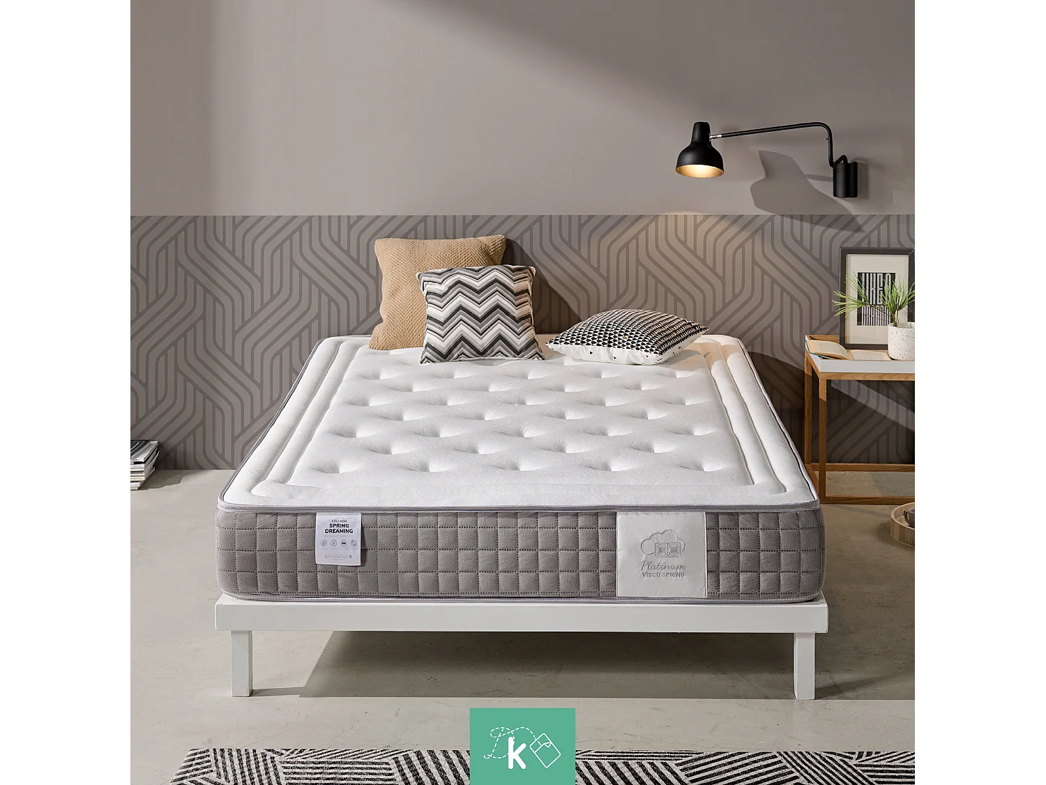 Colchón Muelles Ensacados 90 x 200 cm Viscoelástico Altura +/- 18 cm