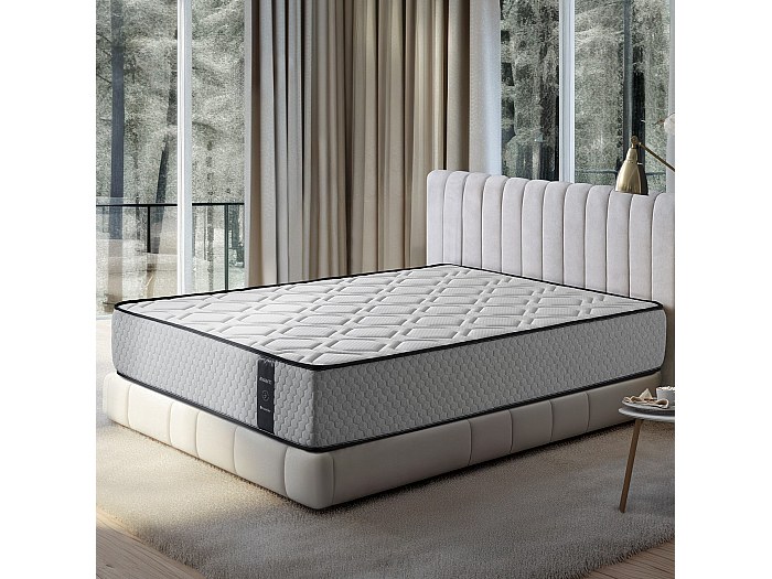 Ensemble Matelas Mousse à Mémoire De Forme + Sommier 140x190 Cm - 7 Pieds - Confort Haut De Gamme Et Soutien Optimal