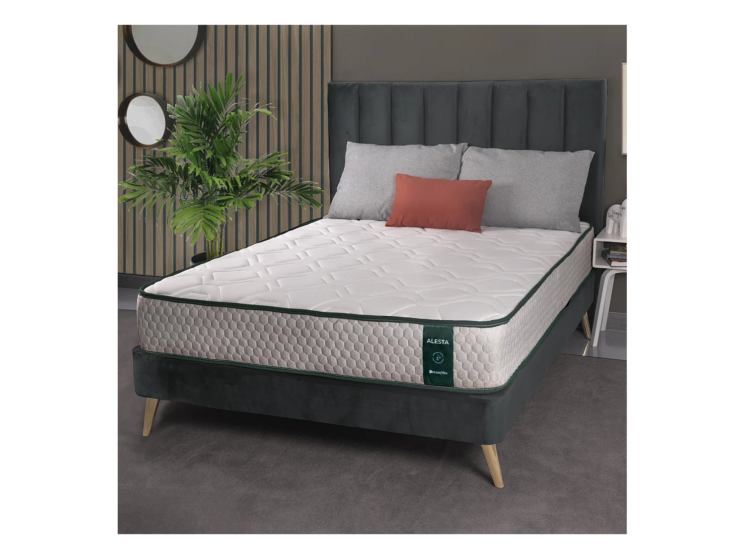 Colchón Alesta 80 x 180 cm, Colchón Viscoelástico Reversible,Alta Transpirabilidad y Firmeza Media, Alivio de Tensión Muscular y Lumbar, Altura 25 cm