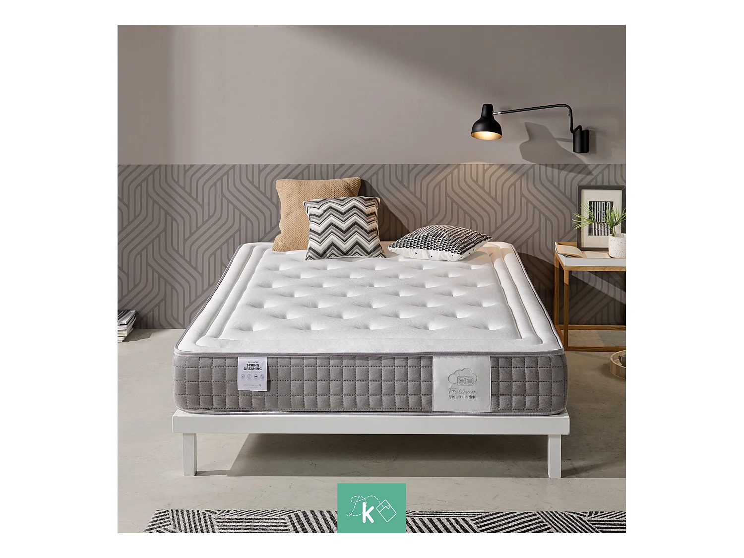 Colchón Muelles Ensacados 80 x 190 cm Viscoelástico Altura +/- 18 cm