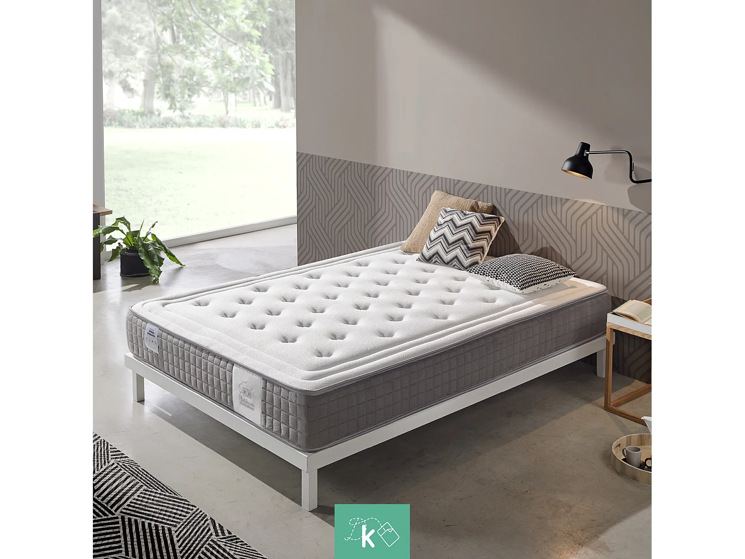 Colchón Muelles Ensacados 150 x 190 cm Viscoelástico Altura +/- 24 cm