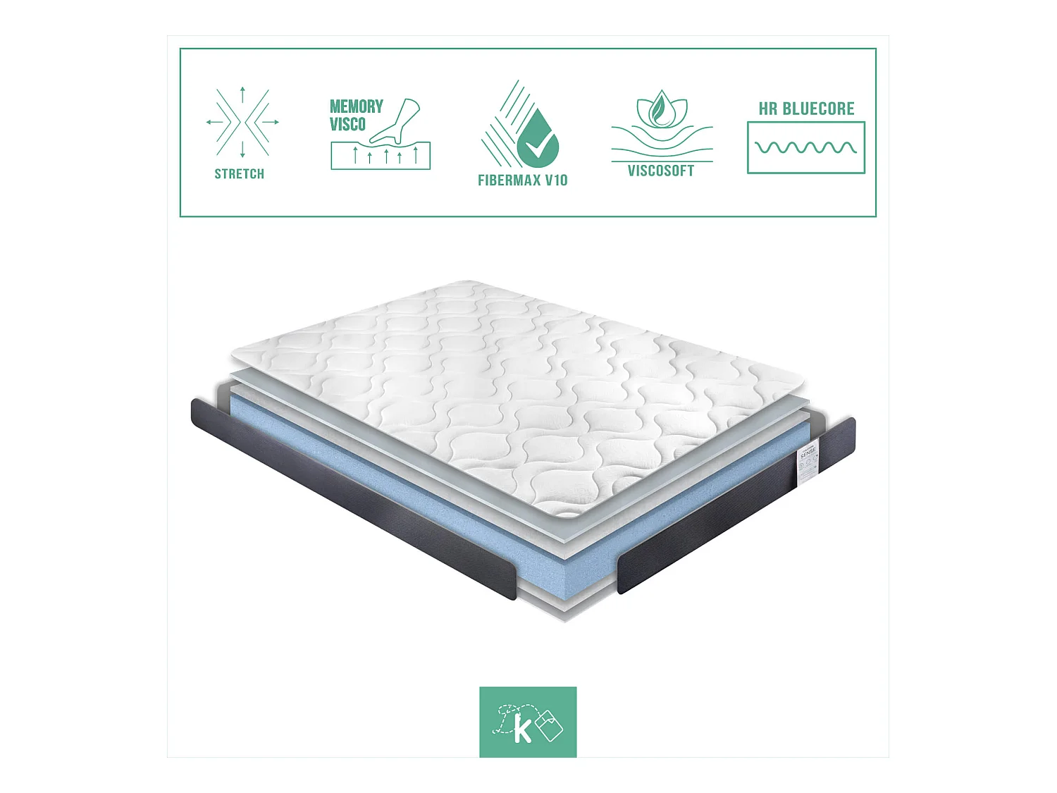 Colchón Viscoelástico Cama Nido 70 x 190 cm Reversible Altura +/- 16 cm