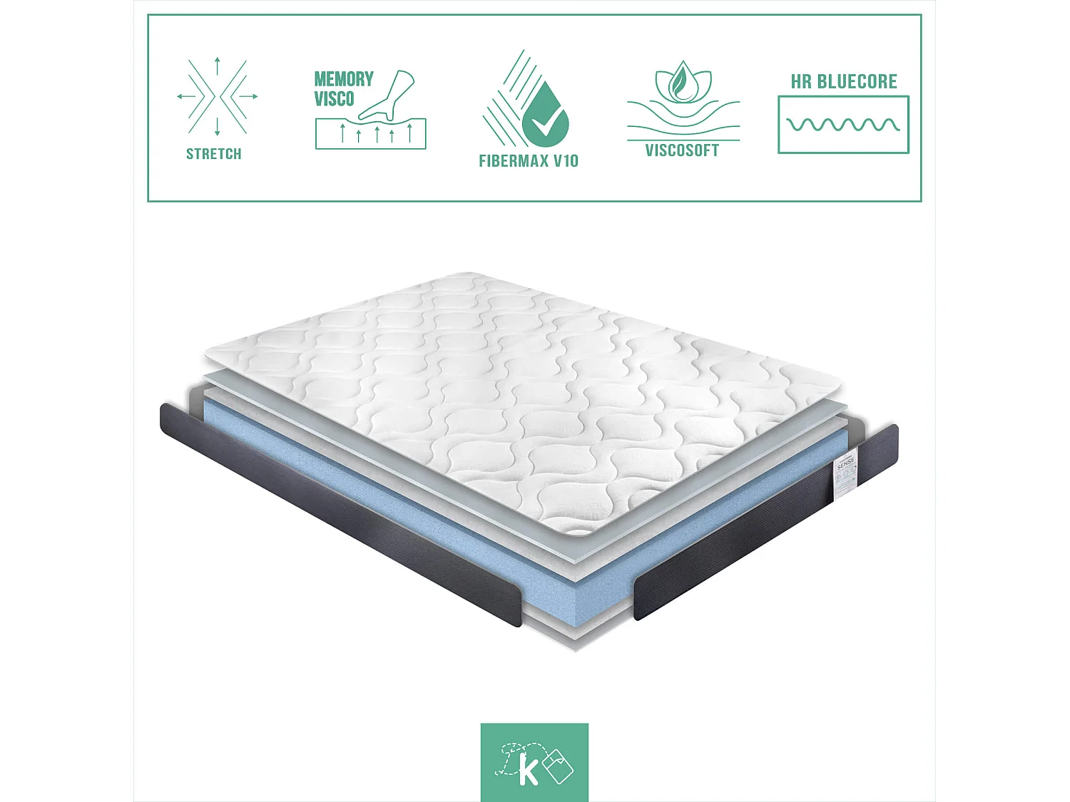 Colchón Viscoelástico Cama Nido 70 x 190 cm Reversible Altura +/- 16 cm