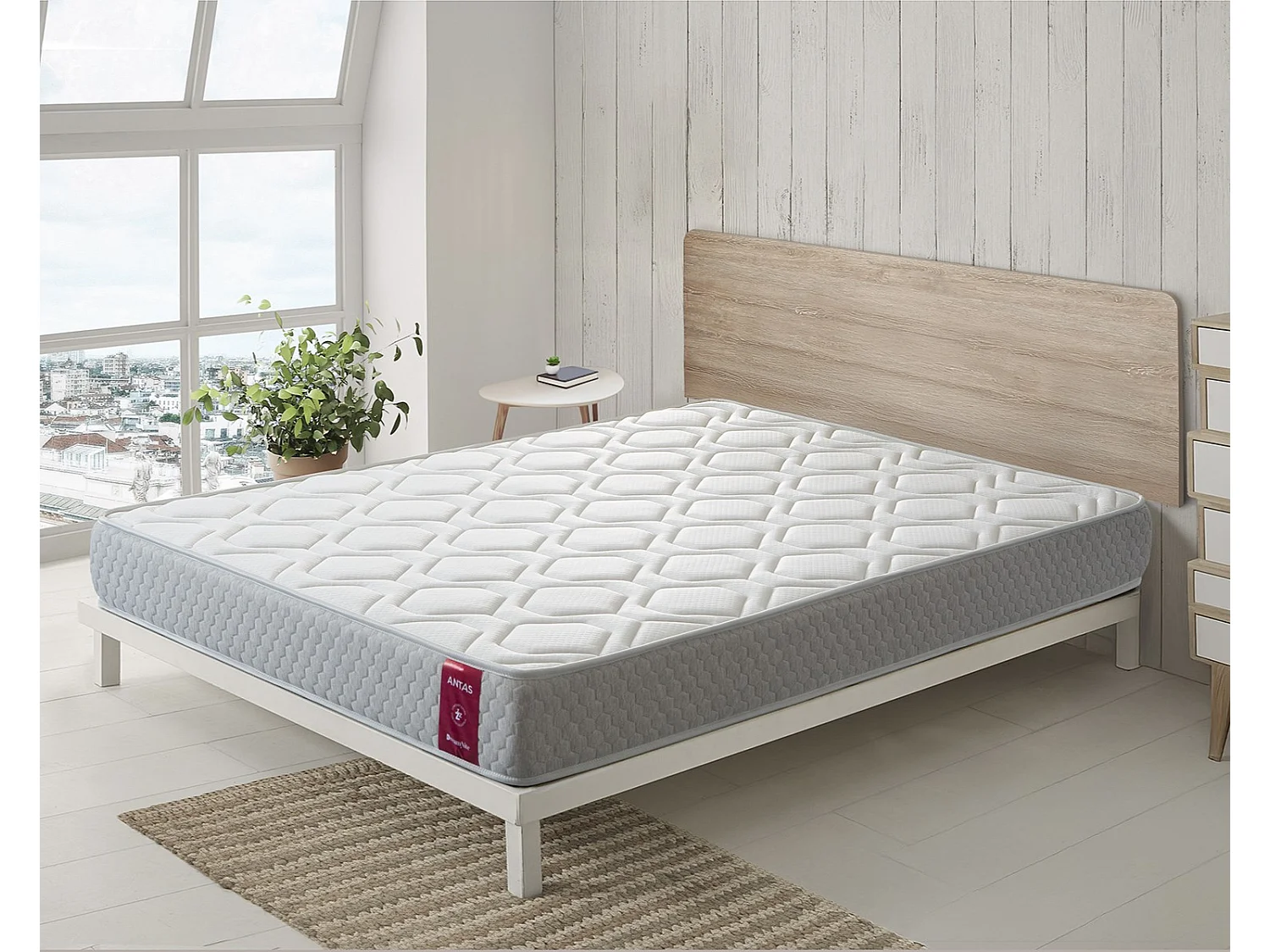 Colchón 80x200 cm Antas - Altura +/- 20 cm - Espuma viscoelástica de alta densidad - 100% Transpirable - Firmeza Media/Alta