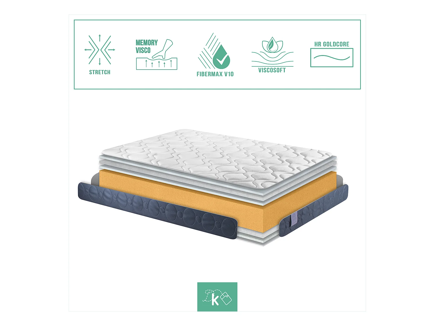 Colchón 80 x 180 cm Viscoelástico Extreme Comfort Altura +/- 23 cm