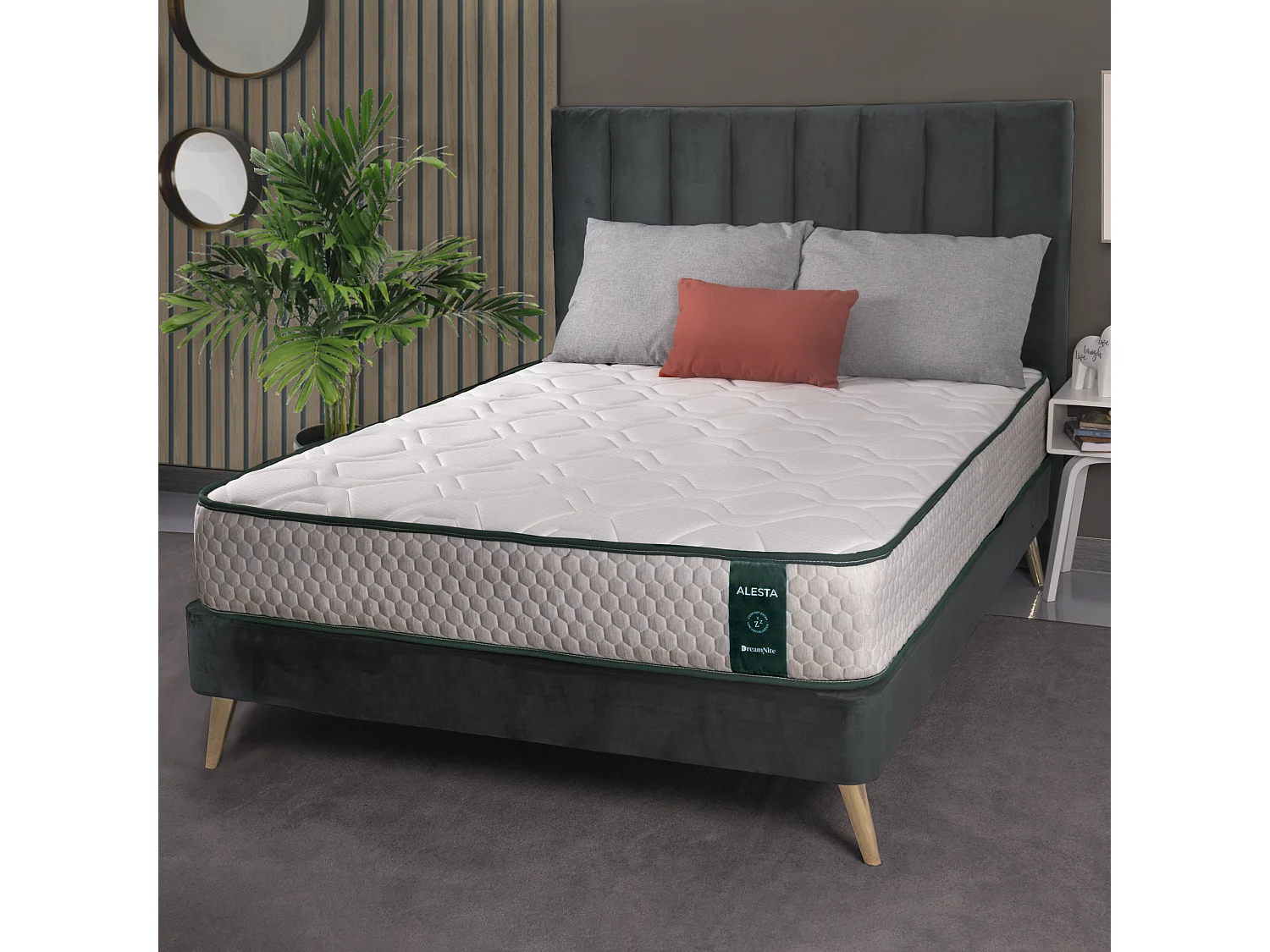 Colchón Alesta 80 x 190 cm, Colchón Viscoelástico Reversible, Alta Transpirabilidad, Firmeza Media, Alivio de Tensión Muscular y Lumbar