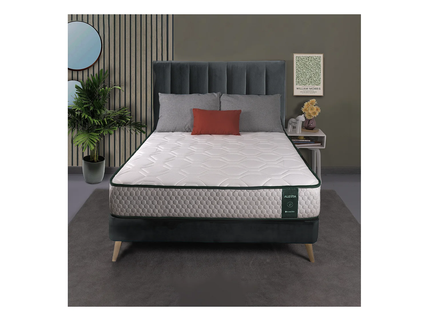 Colchón Alesta 90 x 190 cm, Colchón Viscoelástico Reversible, Alta Transpirabilidad, Firmeza Media, Alivio de Tensión Muscular y Lumbar