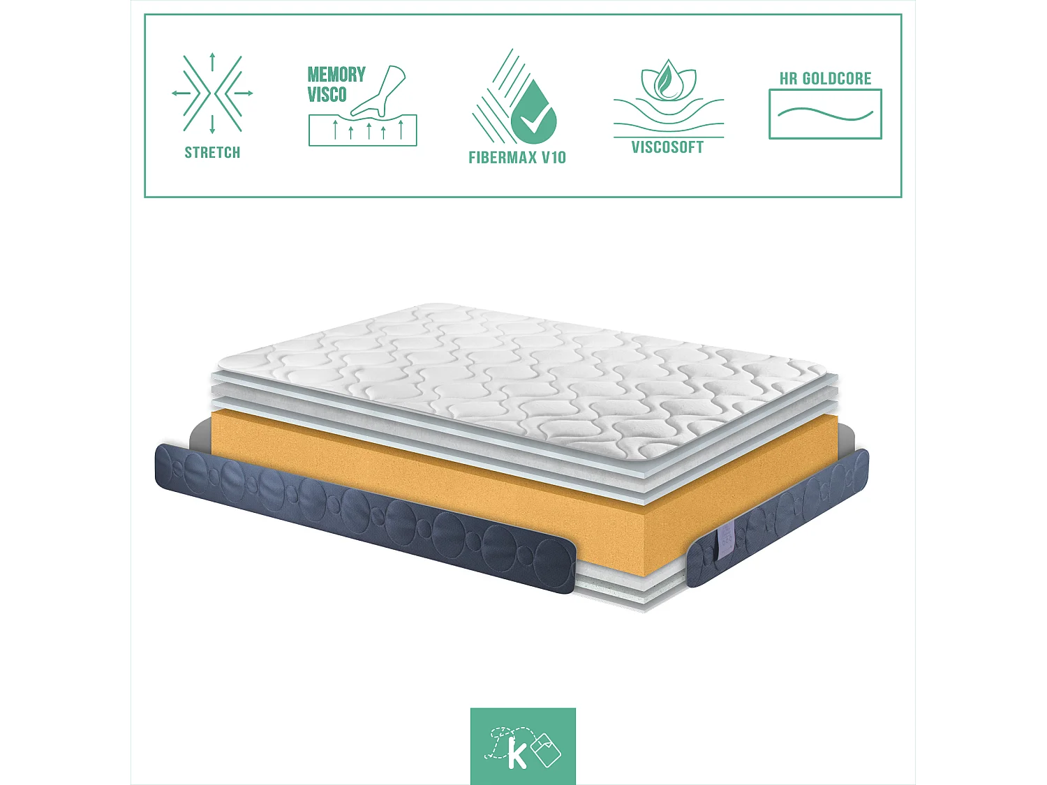 Colchón 80 x 190 cm Viscoelástico Extreme Comfort Altura +/- 23 cm