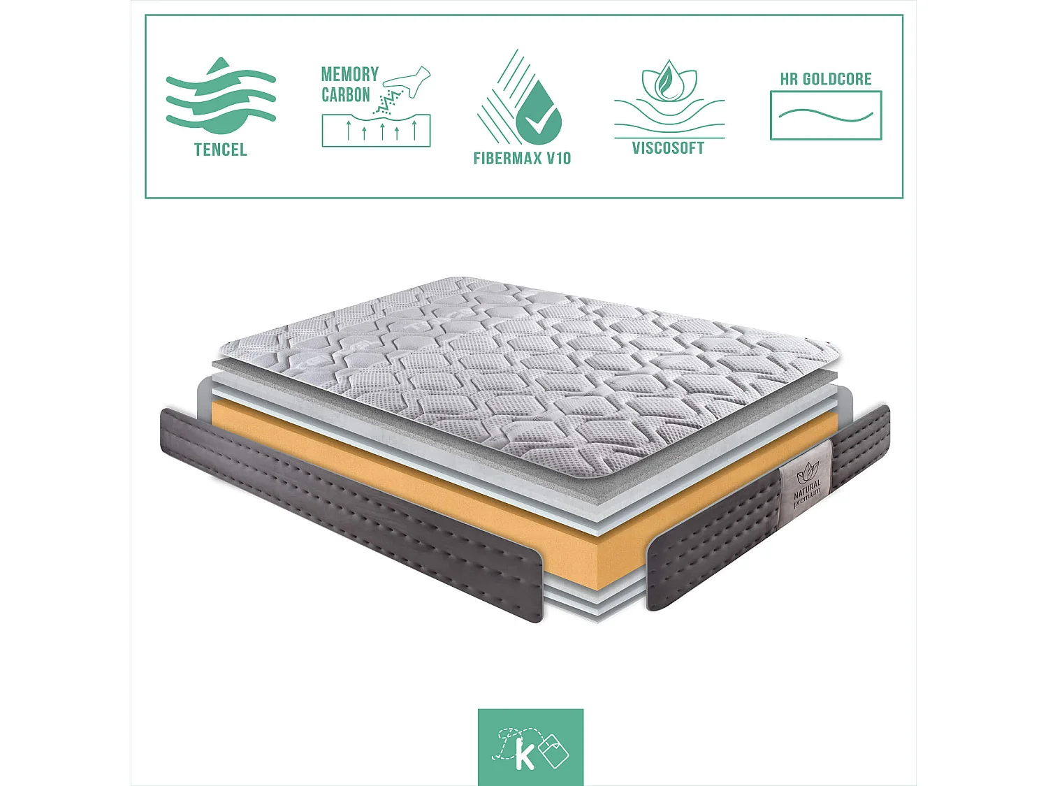 Colchón 90 x 190 cm Viscoelástico Luxury Altura +/- 30 cm