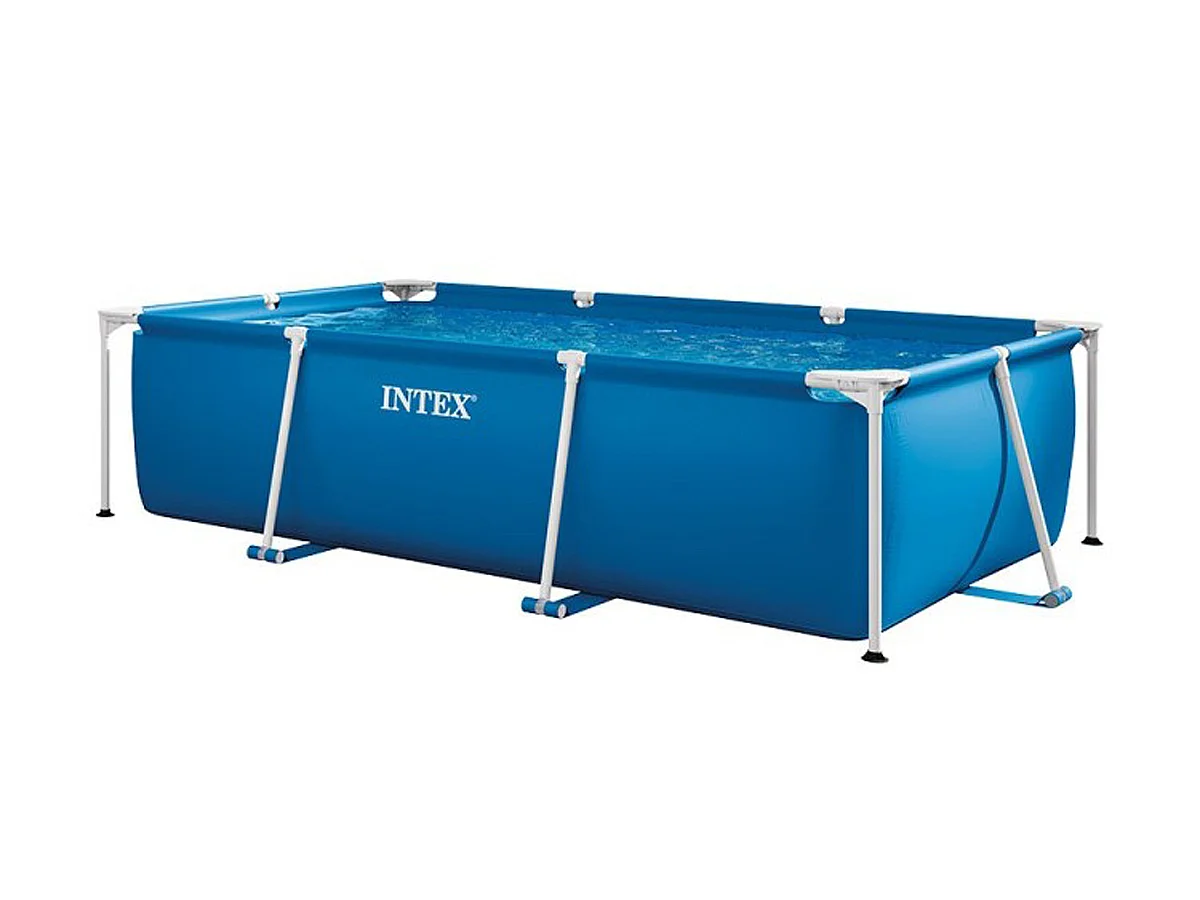 Piscina Tubular Retangular Júnior de Estrutura Metálica Intex 3.00 x 2.00 x 0.75 m - Interior em Mosaico Azul
