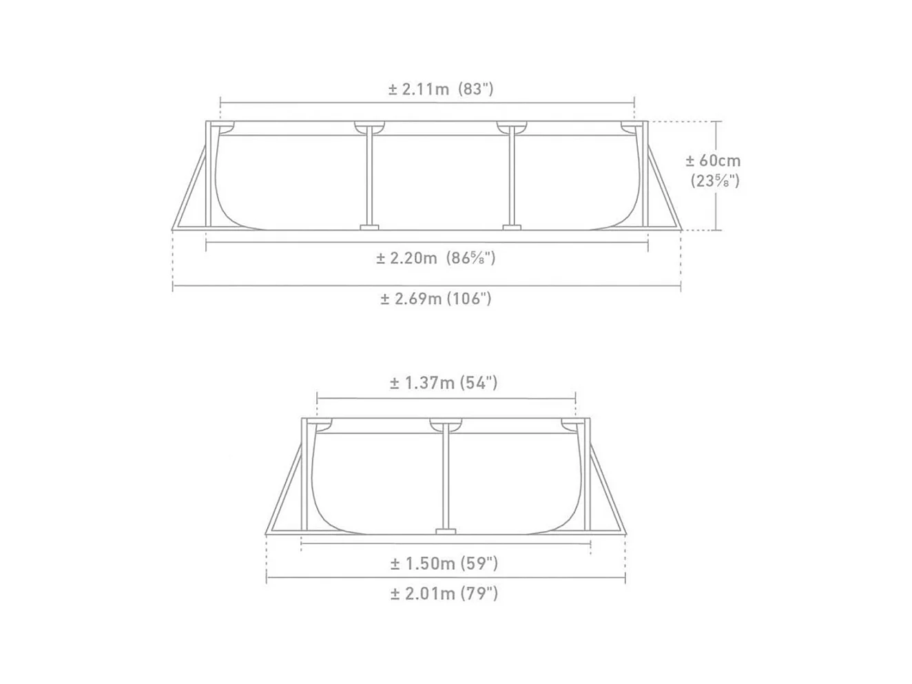 Piscina rectangular Small Frame Intex familiar 28270 1662L 220x150 cm