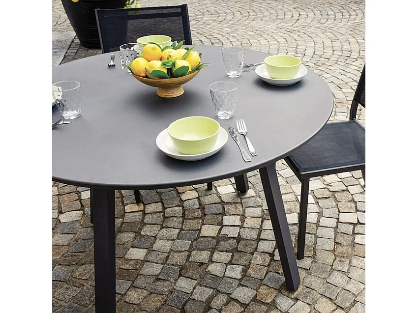 Tavolo da giardino rotondo Ø 120 cm design moderno antracite Roundy