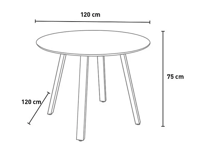 Tavolo da giardino rotondo Ø 120 cm design moderno antracite Roundy