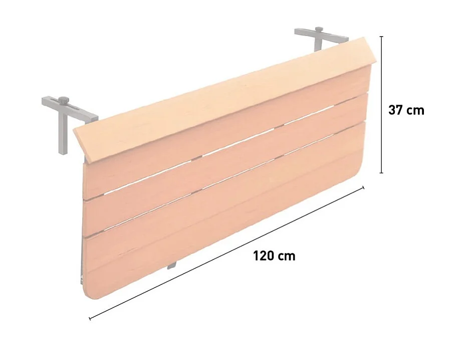 Mesa plegable para balcón y terraza, ahorradora de espacio, madera efecto teca Look Out