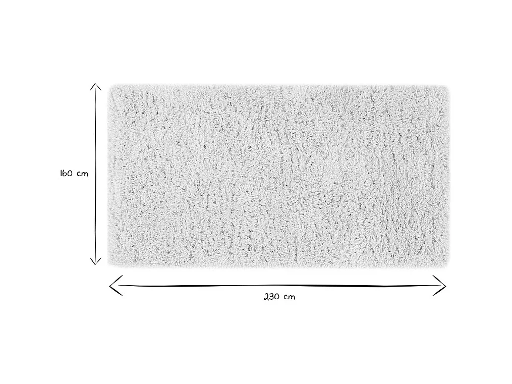 Elfenbeinfarbener recycelter Teppich mit Langflor 160 x 230 cm AIMEE