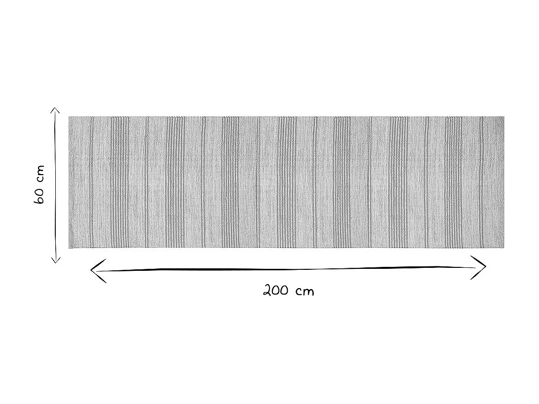 Alfombra de pasillo de algodón amarillo y beige 60 x 200 cm CABOURG