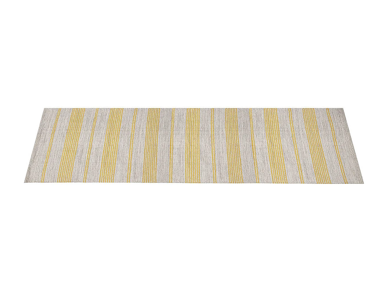Alfombra de pasillo de algodón amarillo y beige 60 x 200 cm CABOURG