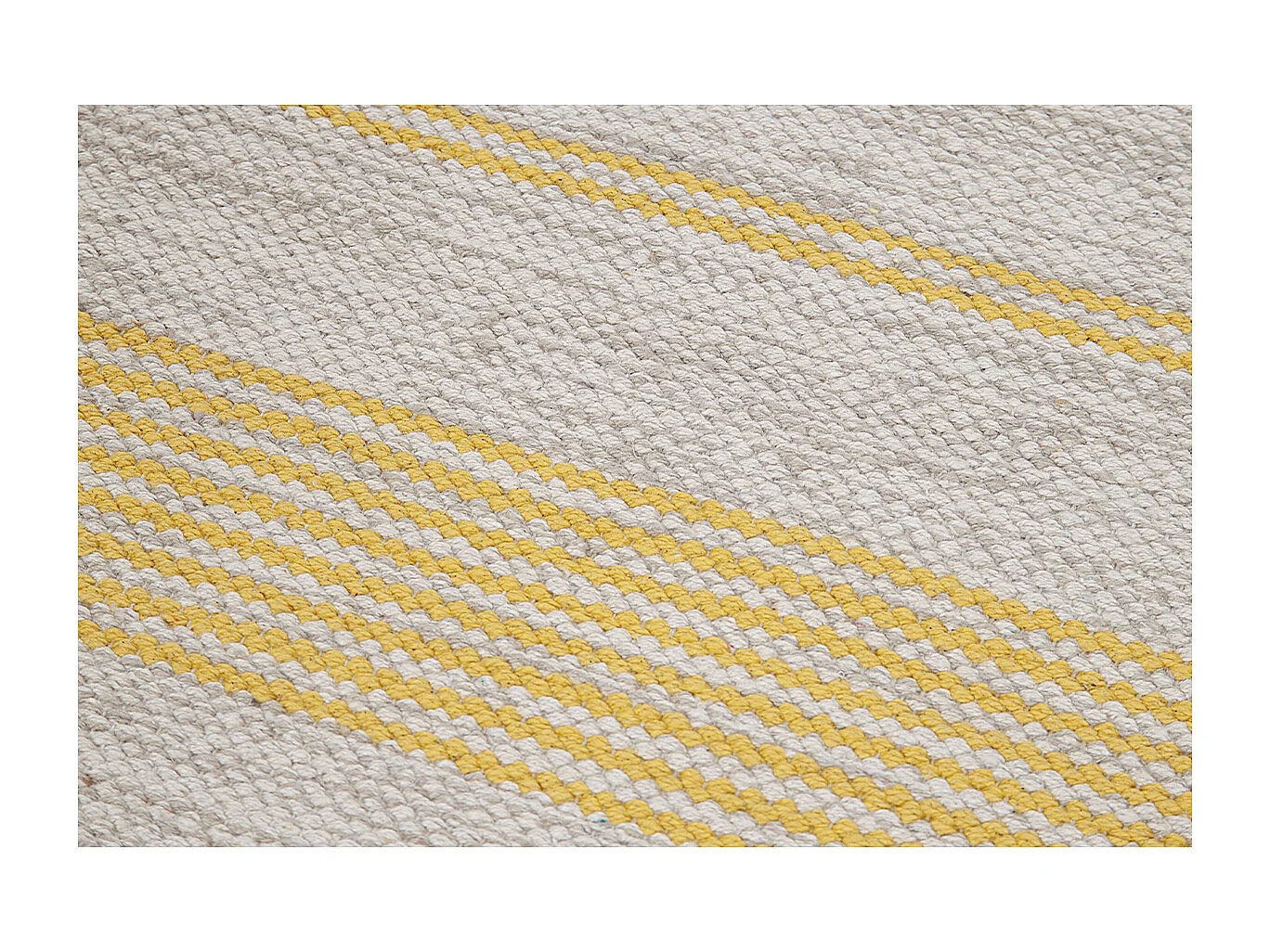 Alfombra de pasillo de algodón amarillo y beige 60 x 200 cm CABOURG