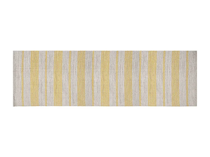Teppich Flur aus Baumwolle in Gelb und Beige 60x200 cm CABOURG