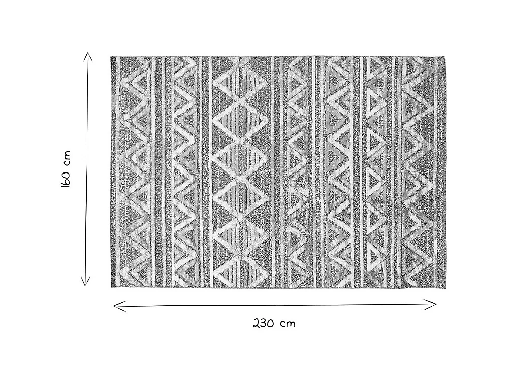 Tappeto berbero con motivi a rilievo bianco e grigio 160 x 230 cm ERGA