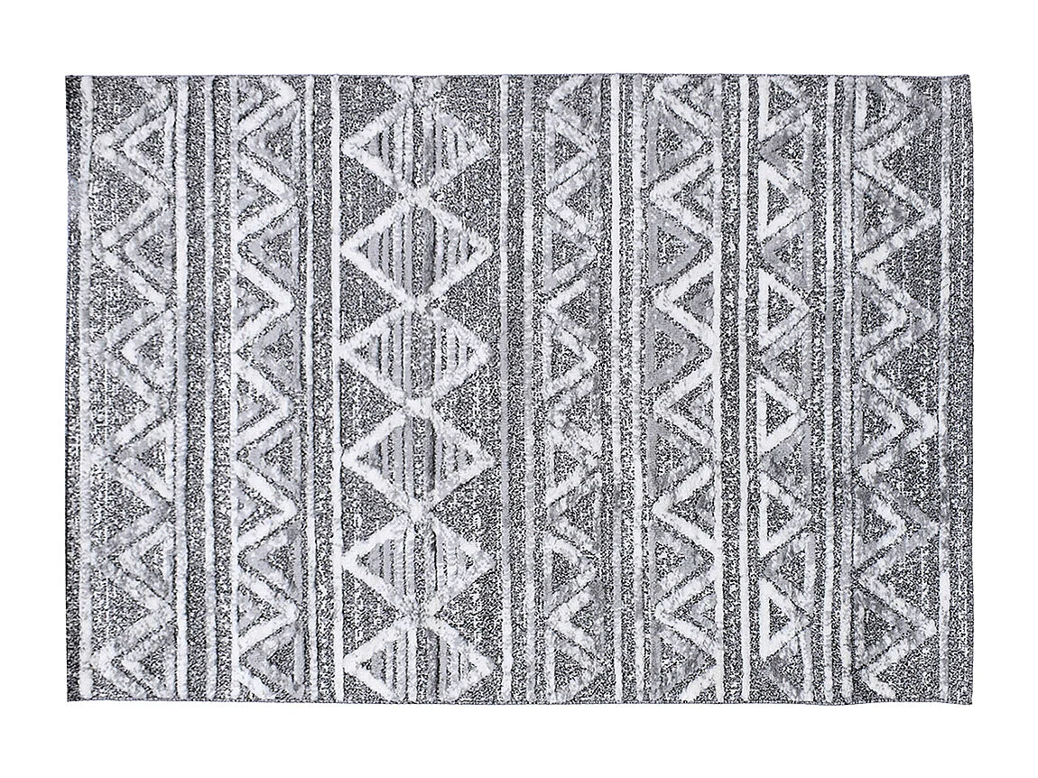 Berber-Teppich mit Reliefmuster weiß und grau 160 x 230 cm ERGA