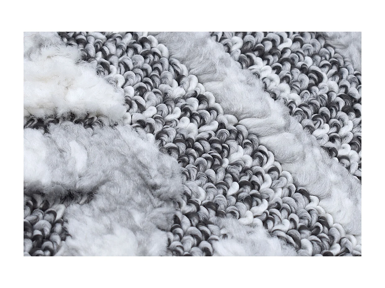 Berber-Teppich mit Reliefmuster weiß und grau 160 x 230 cm ERGA