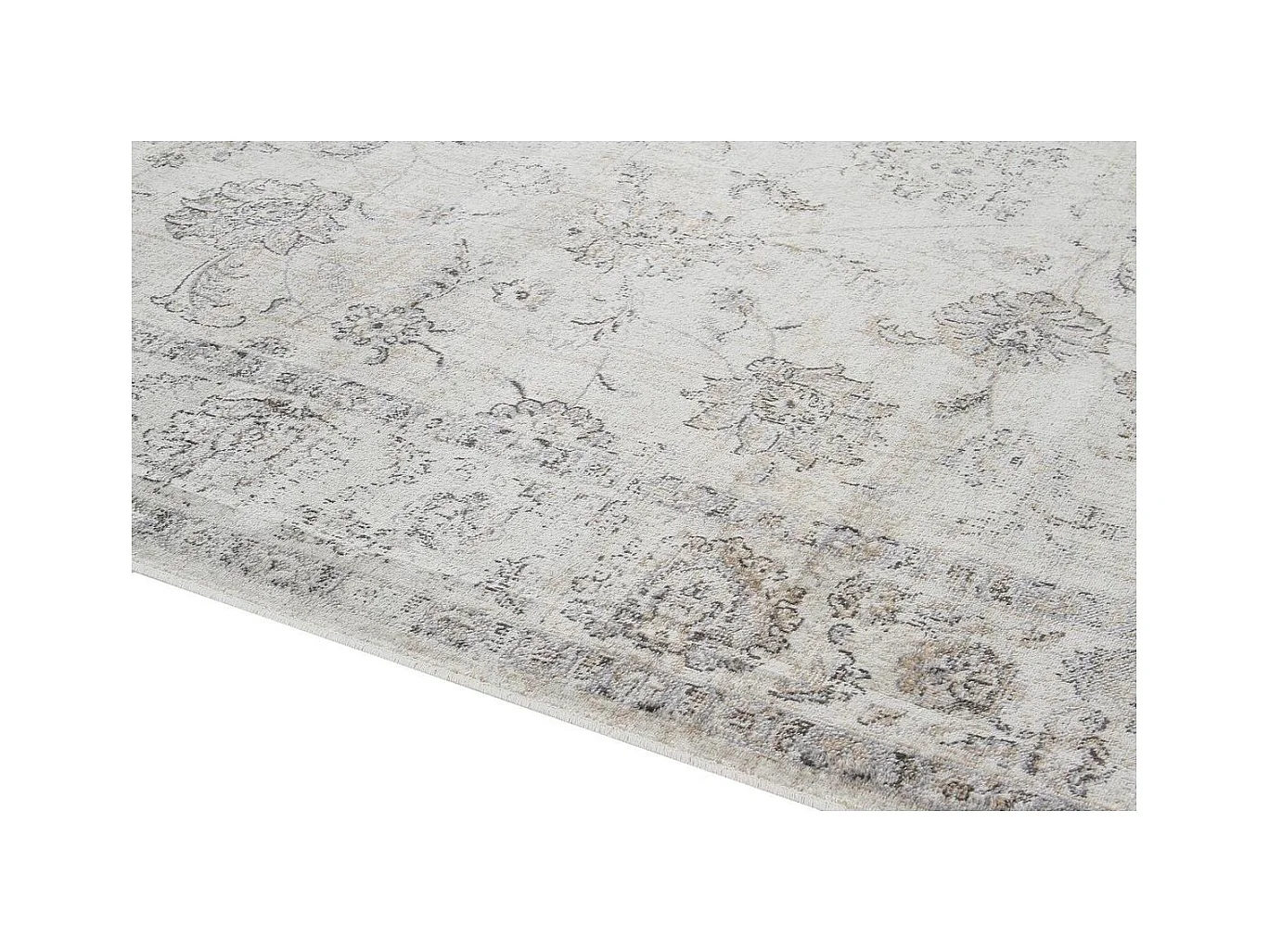Alfombra vintage de viscosa con estampado gris 160 × 230 cm RYAD