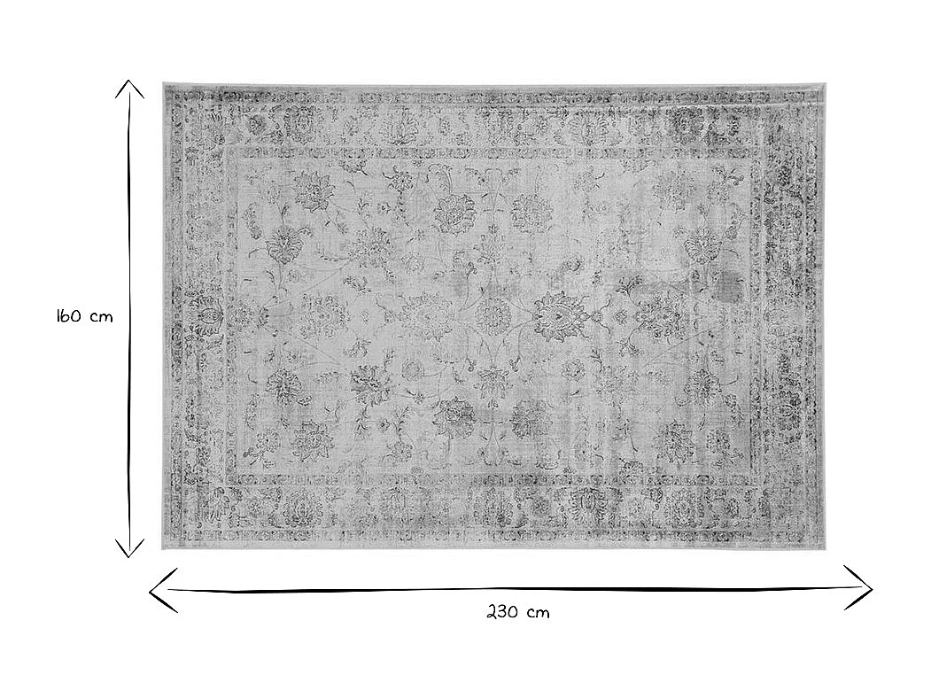 Tappeto vintage in viscosa con motivi grigio 160 x 230 cm RYAD