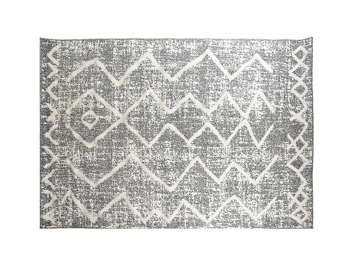 Alfombra bereber con relieve gris y beige 160 × 230 cm PALEO