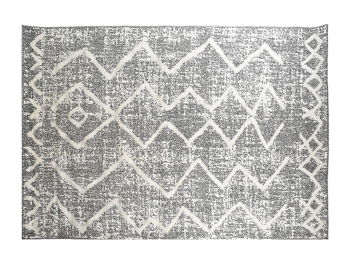 Alfombra bereber con relieve gris y beige 160 × 230 cm PALEO