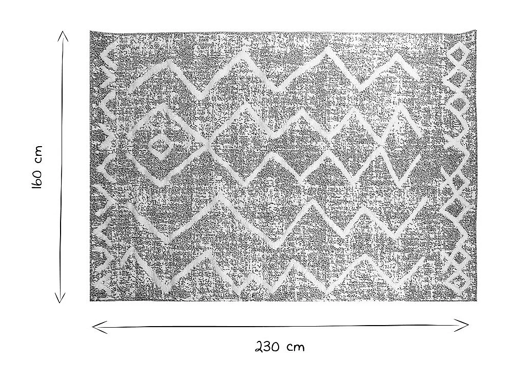 Alfombra bereber con relieve gris y beige 160 × 230 cm PALEO