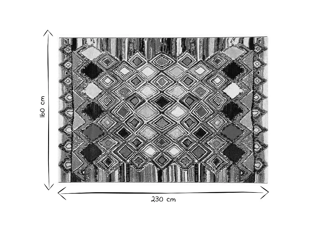 Tappeto a motivi multicolori 160 x 230 cm HOLI