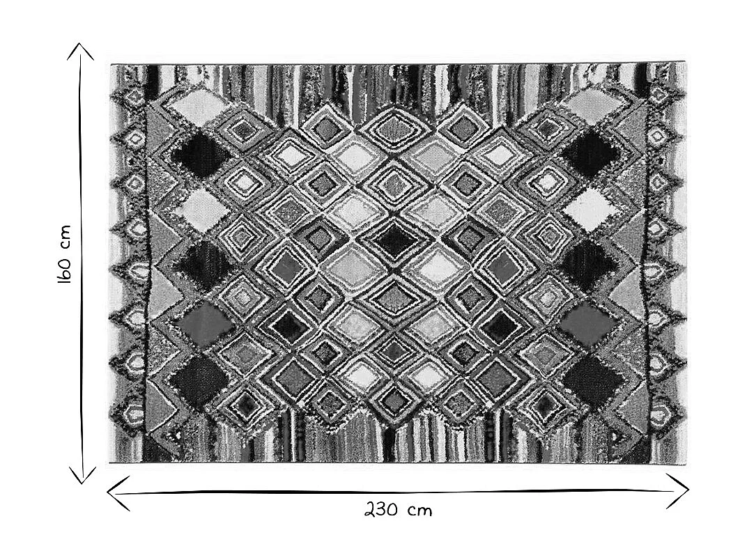 Tappeto a motivi multicolori 160 x 230 cm HOLI