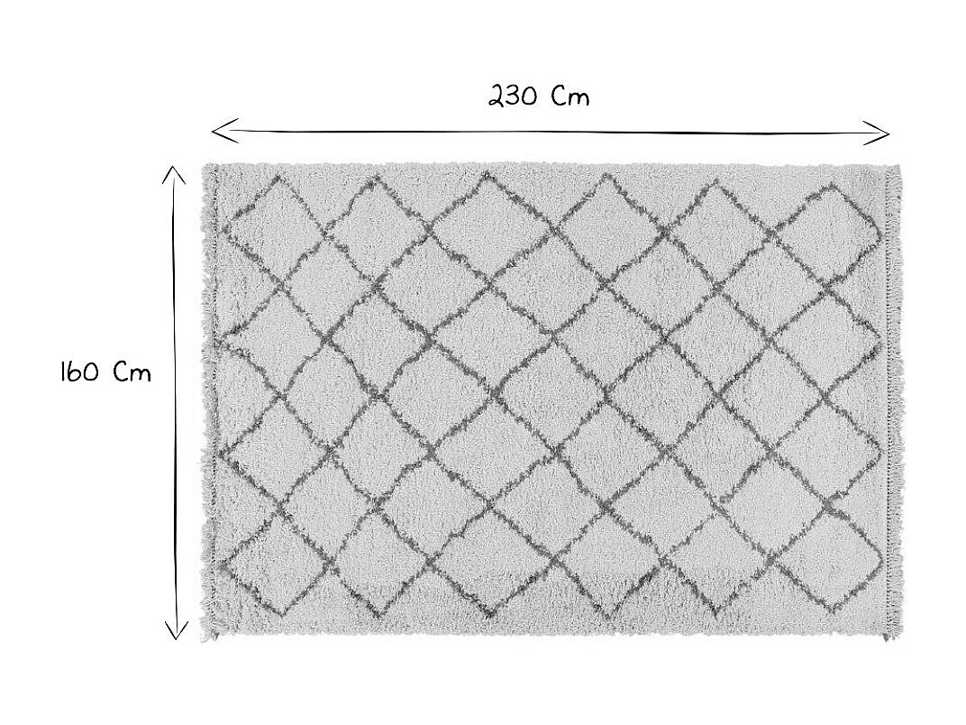 Tappeto berbero écru 160 x 230 cm ZELIA