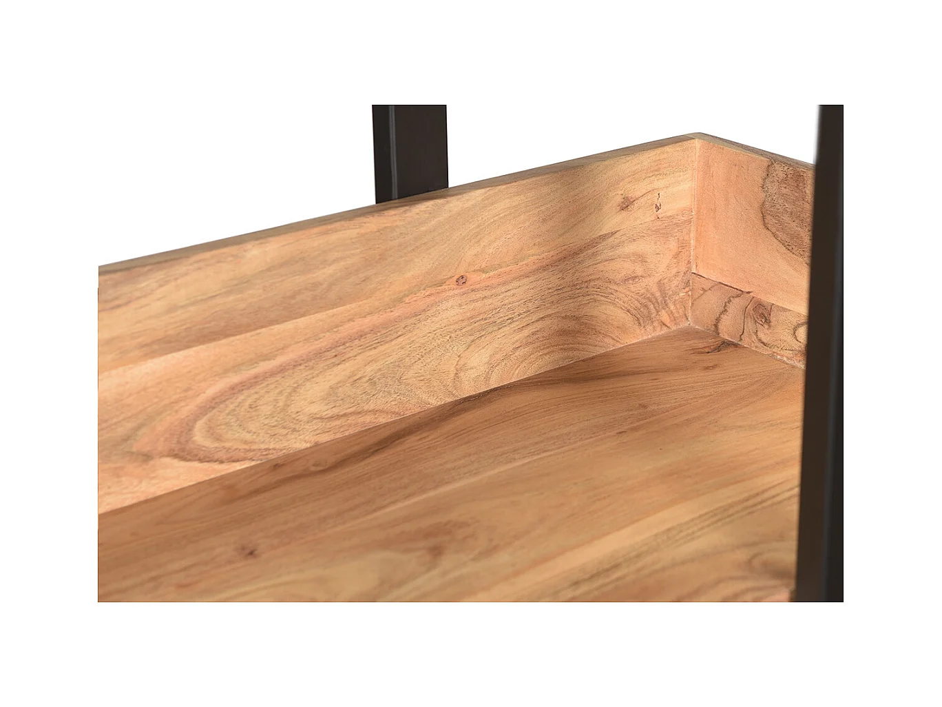 Bibliothèque industrielle en bois massif et métal noir L90 cm TAO