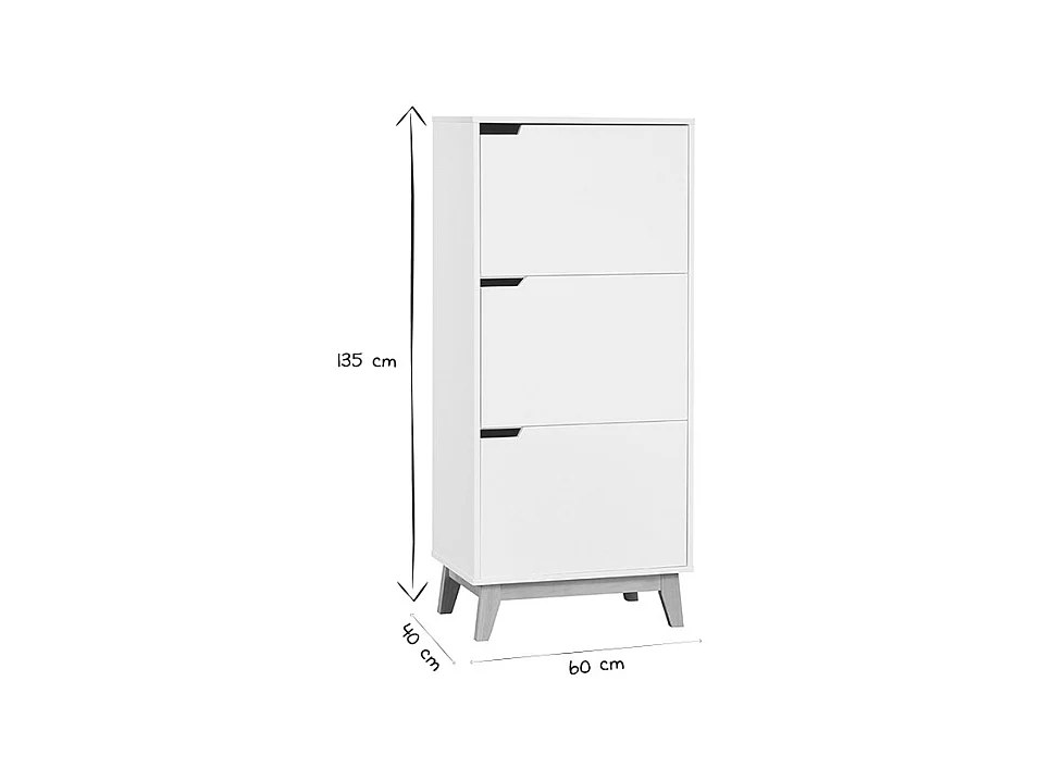 Mueble de almacenaje blanco 3 puertas LEENA