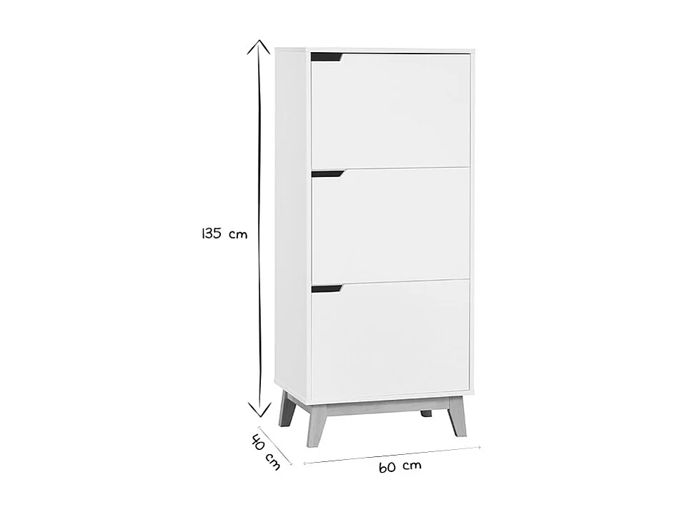 Mueble de almacenaje blanco 3 puertas LEENA