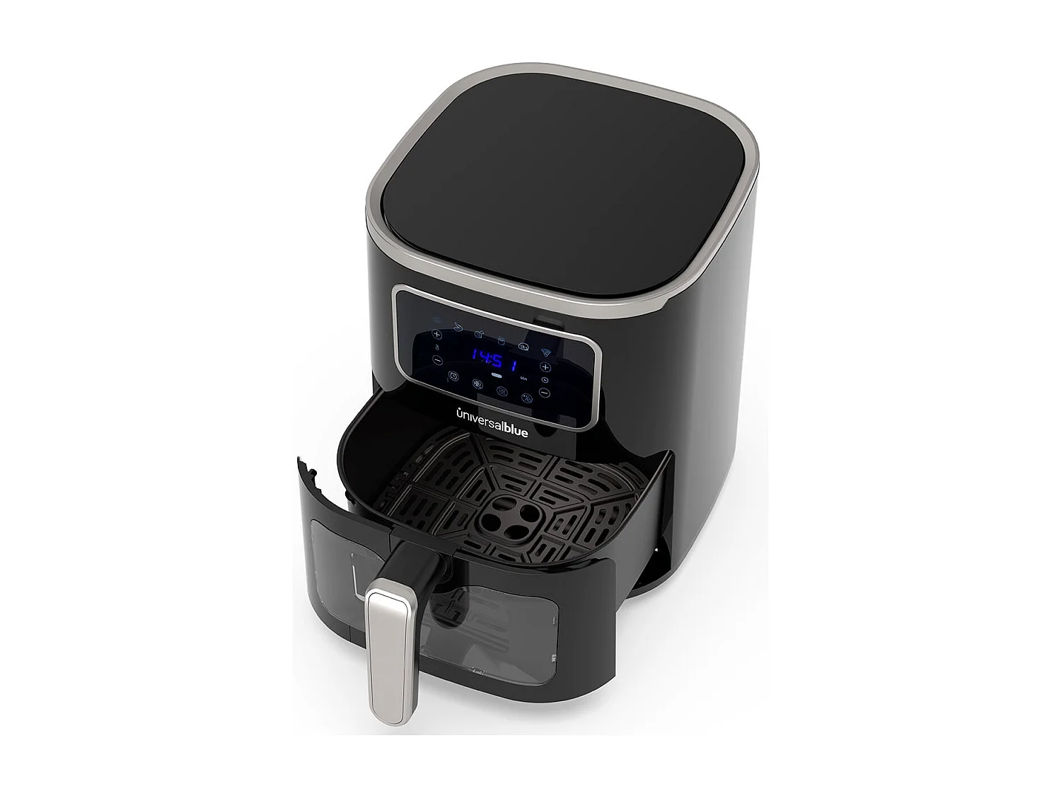 Freidora de aire Air Crispy 6005B Universal Blue 1450W 5L 6 recetas con accesorios negro
