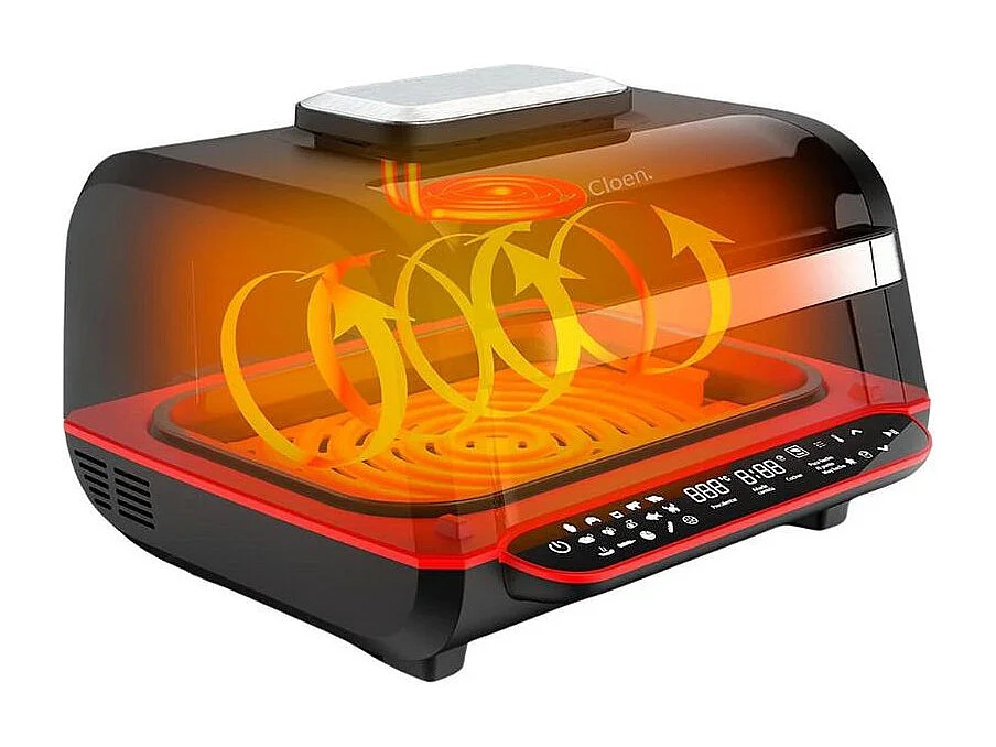 Freidora de aire Foodie Fryer Cloen 7L 8 funciones negro