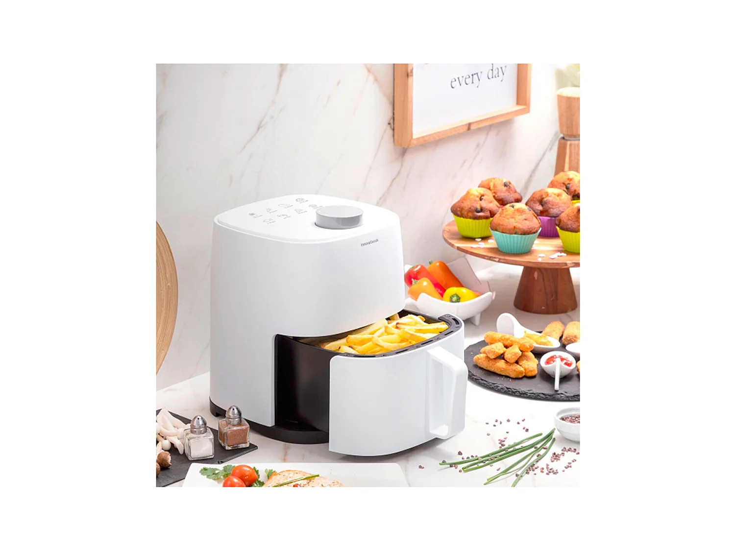 Freidora sin aceite Fryinn Lite 2000 InnovaGoods 1200W 2L blanco 25x25,5x21,5 cm