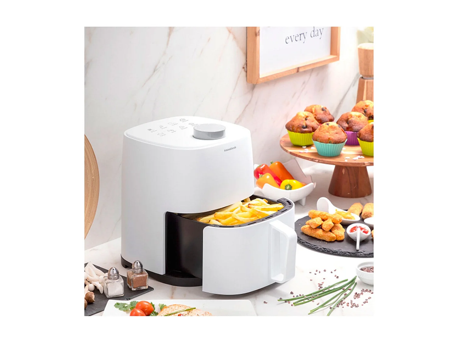 Freidora sin aceite Fryinn Lite 2000 InnovaGoods 1200W 2L blanco 25x25,5x21,5 cm