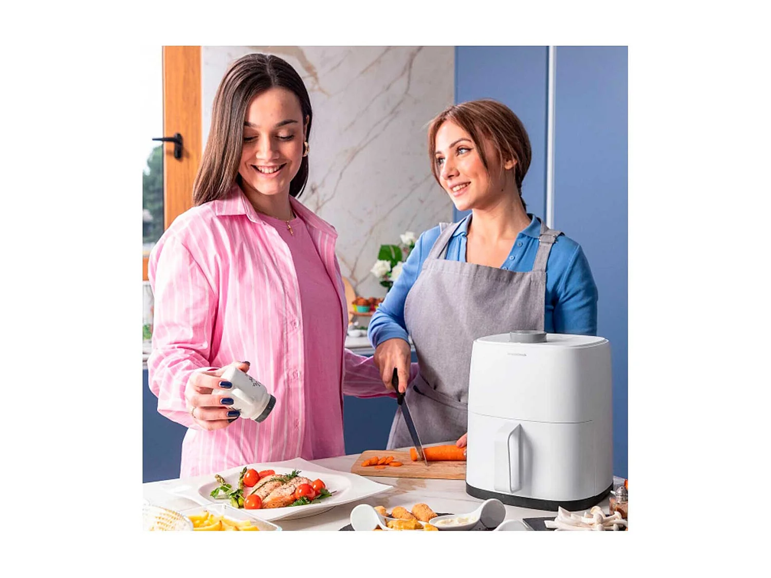 Freidora sin aceite Fryinn Lite 2000 InnovaGoods 1200W 2L blanco 25x25,5x21,5 cm