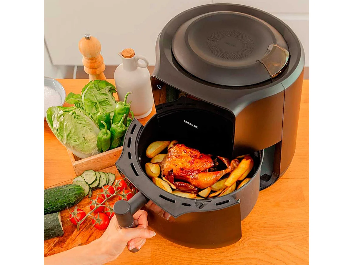 Freidora de aire Cecotec Cecofry Rain Pack 1550W 5,5L dispensador de aceite negro