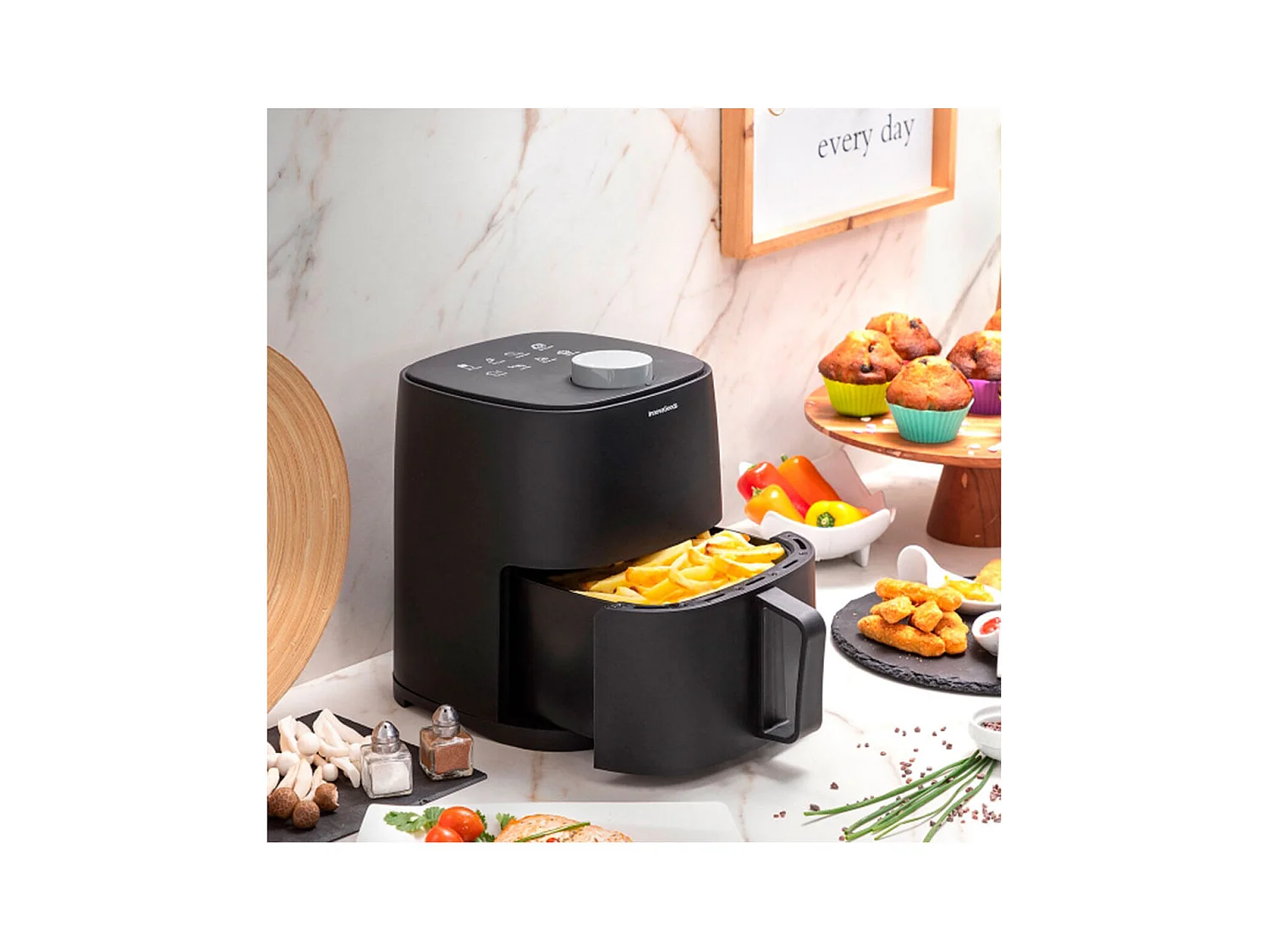 Freidora sin aceite Fryinn Lite 2000 InnovaGoods 1200W 2L negro 25x25,5x21,5 cm
