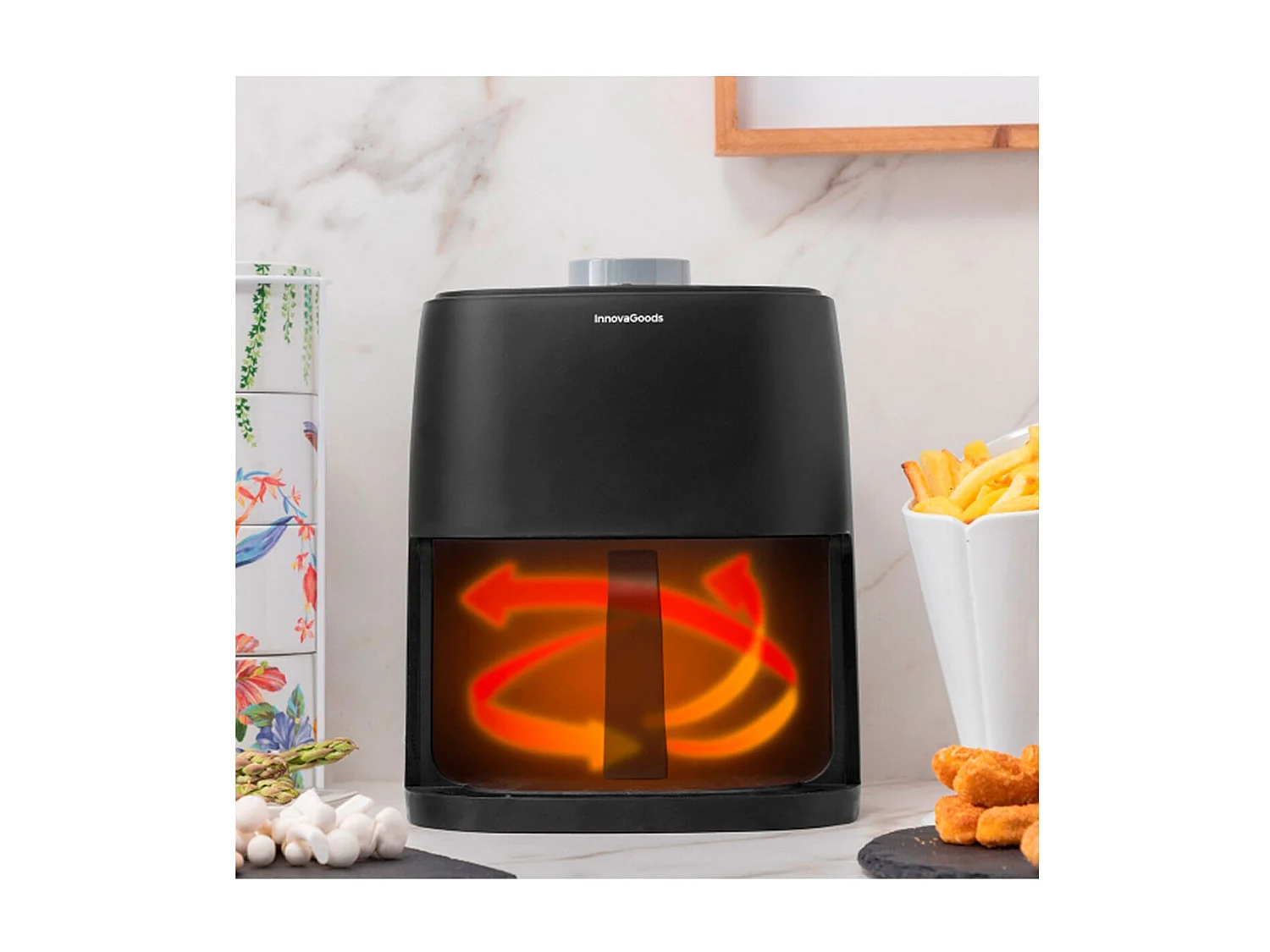 Freidora sin aceite Fryinn Lite 2000 InnovaGoods 1200W 2L negro 25x25,5x21,5 cm